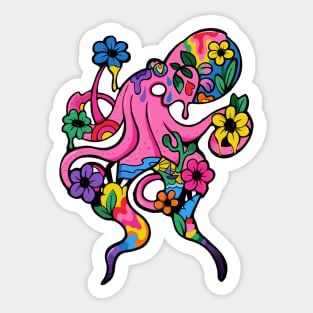 Floral Octopus Sticker